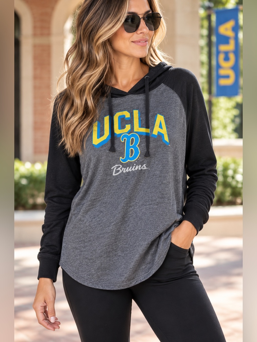 Camp David UCLA Bruins Hooded Long Sleeve Top Size 2XL Gray Black